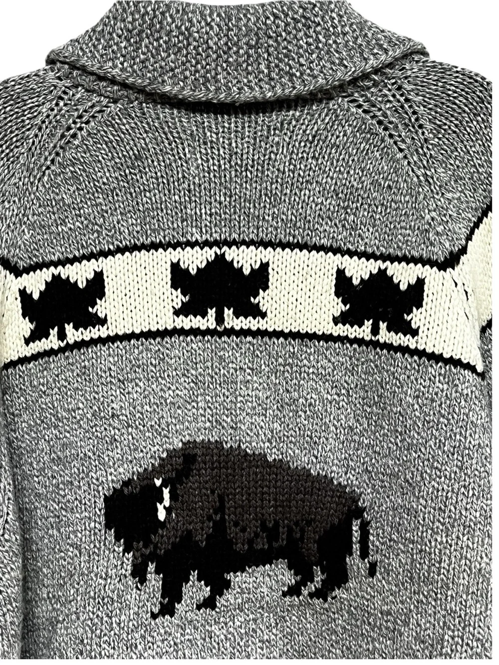 Vintage Schott Bros Cowichan Buffalo Bison Wool Blend Shawl Collar Sweater 2XL